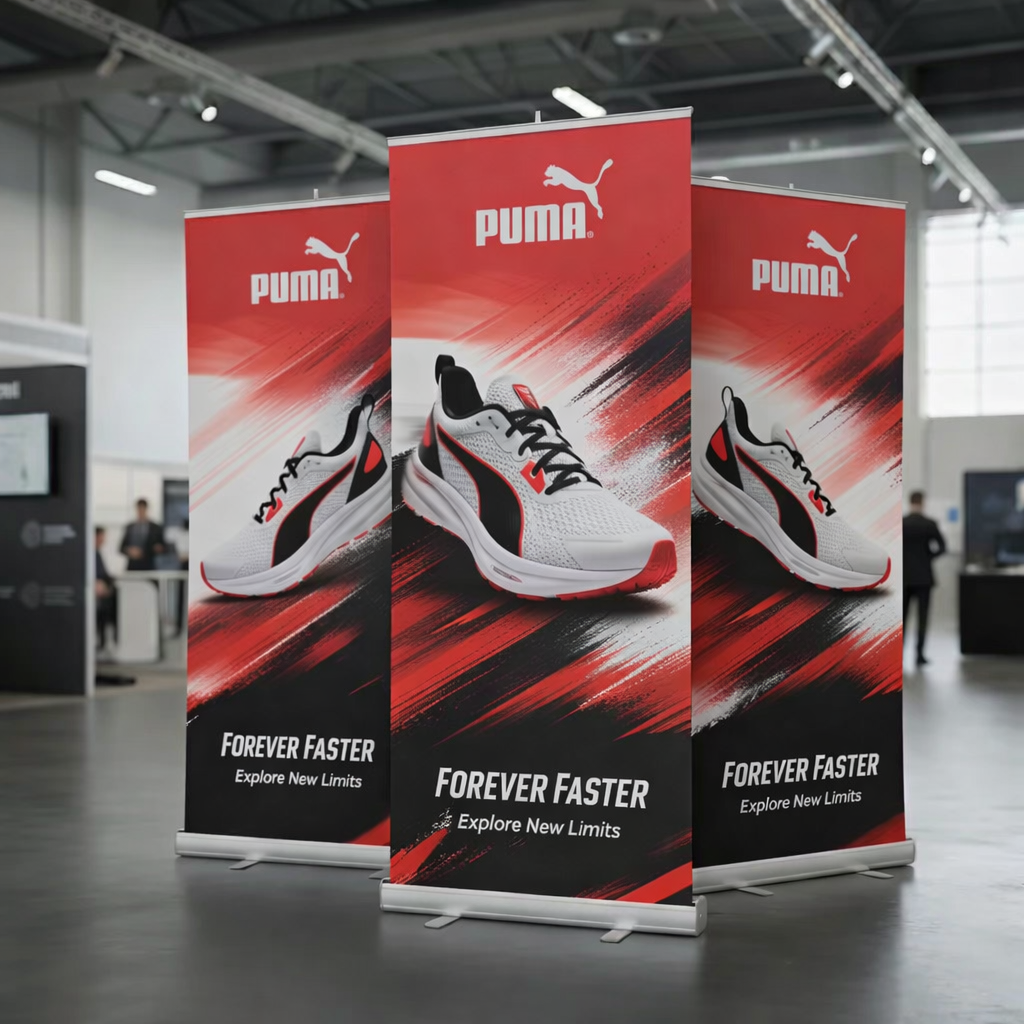 Custom printed roller banner display stand for exhibitions and trade shows