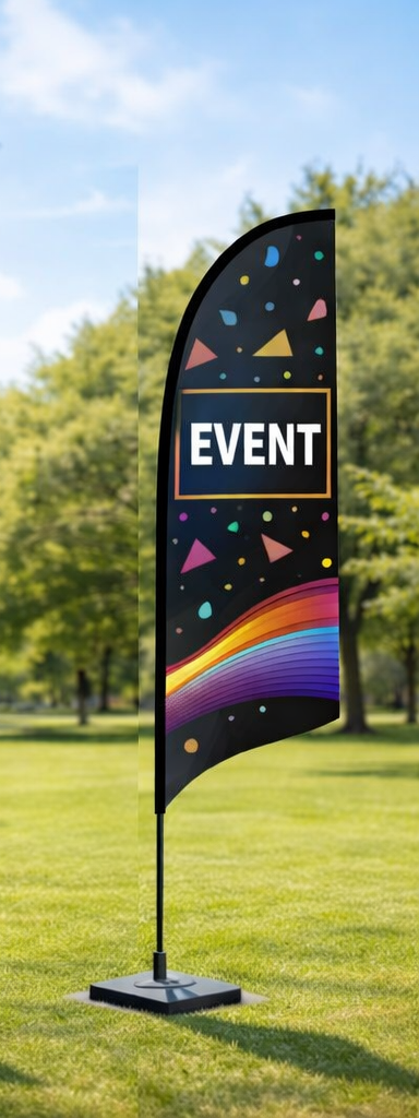 custom printed concave feather flags small next day delivery 