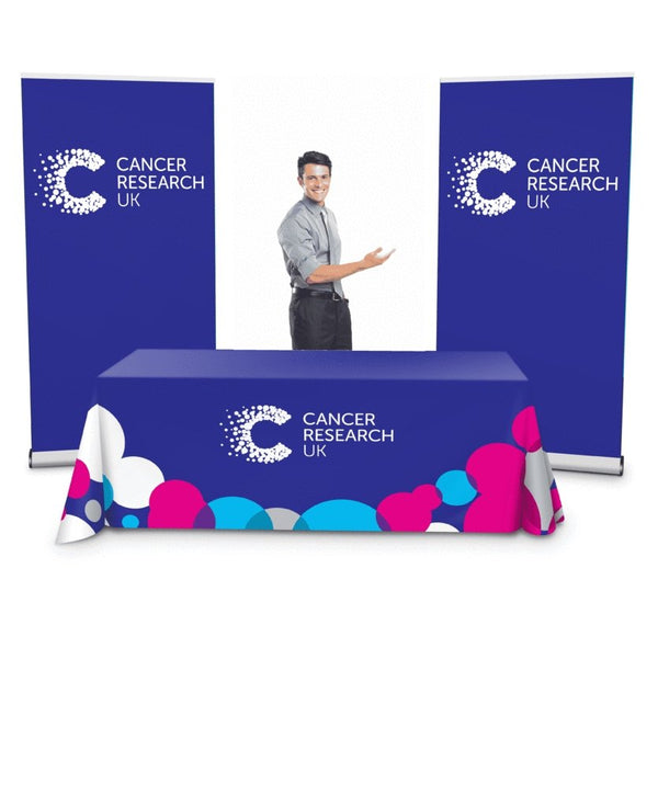 Exhibition Kit 1 - 1 x Table Cloth 2 x Roller Banners - apex banners